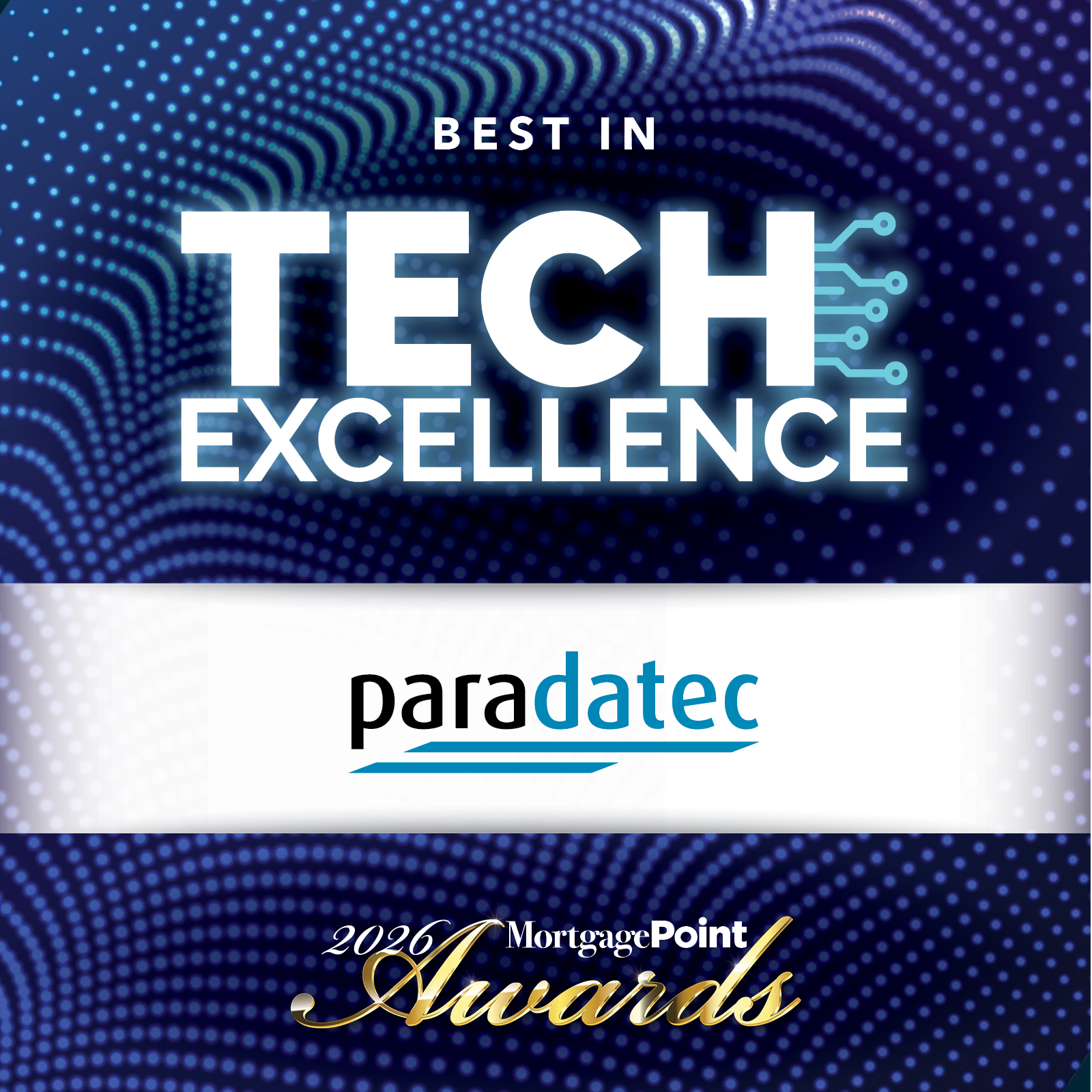 Paradatec selected as 2026 MortgagePoint Best in Tech Excellence Award Winner